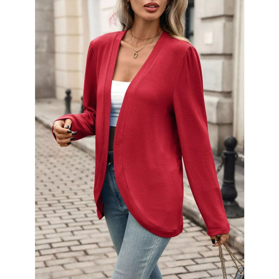 Open Front Long Sleeve Cardigan Apparel and Accessories