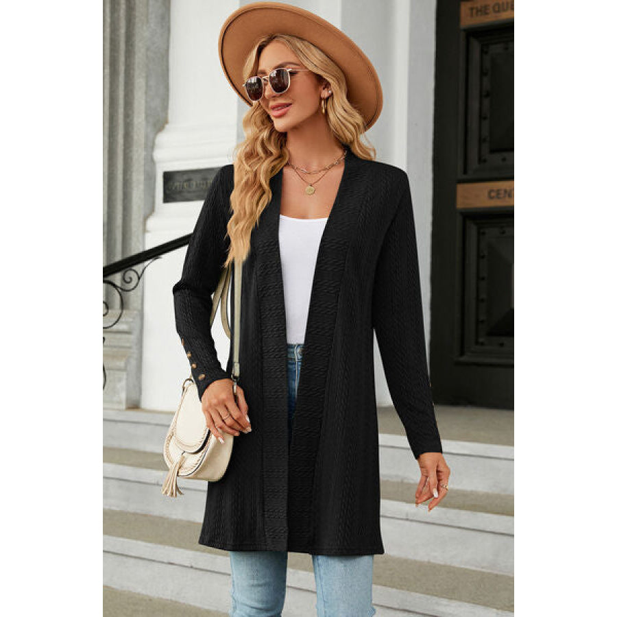 Open Front Long Sleeve Cardigan Apparel and Accessories