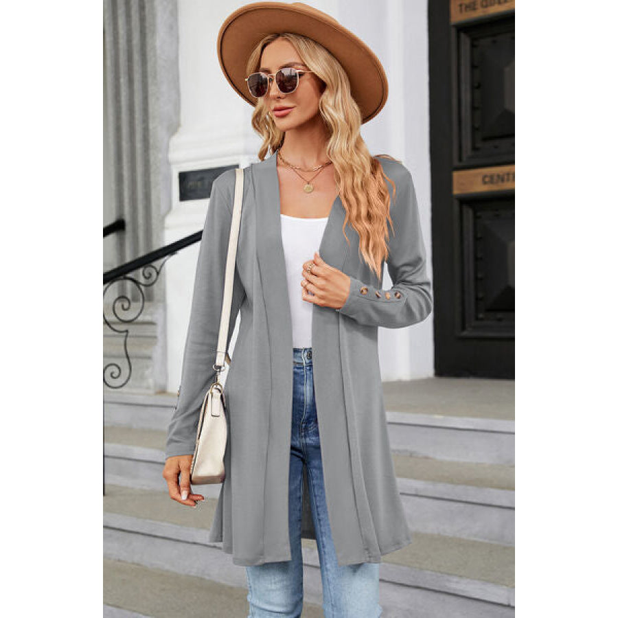 Open Front Long Sleeve Cardigan Apparel and Accessories