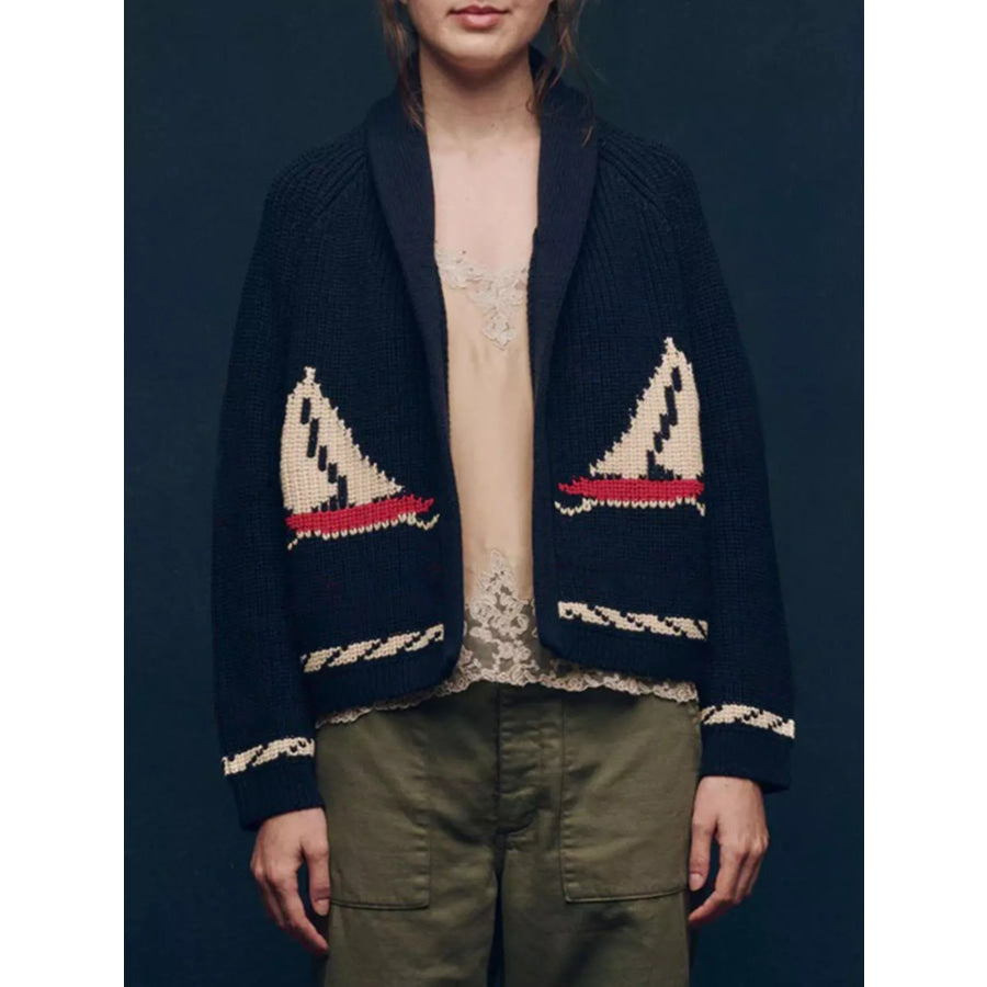 Open Front Long Sleeve Cardigan Apparel and Accessories