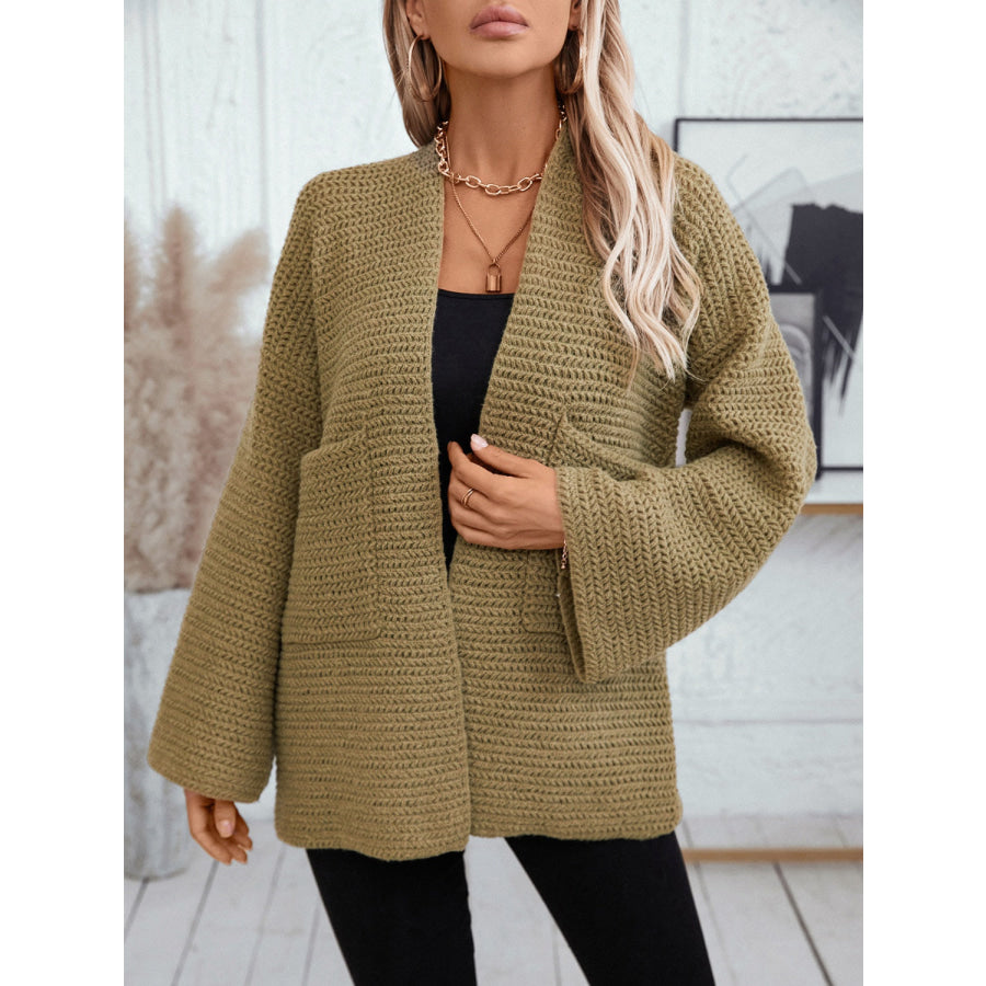 Open Front Long Sleeve Cardigan Apparel and Accessories