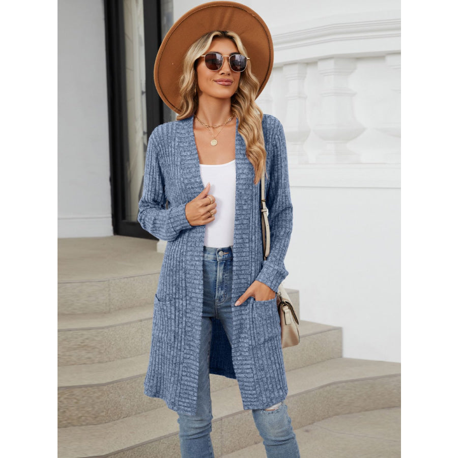 Open Front Long Sleeve Cardigan Apparel and Accessories