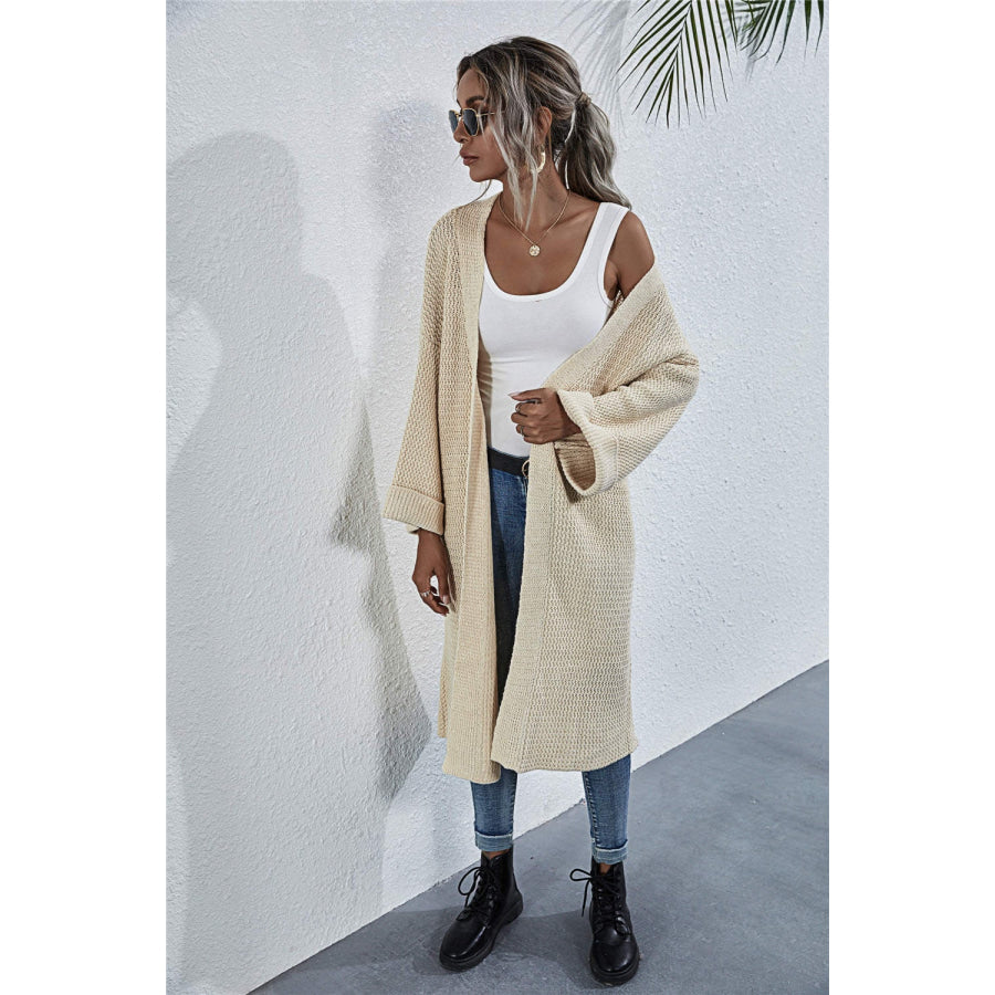 Open Front Long Sleeve Cardigan Apparel and Accessories