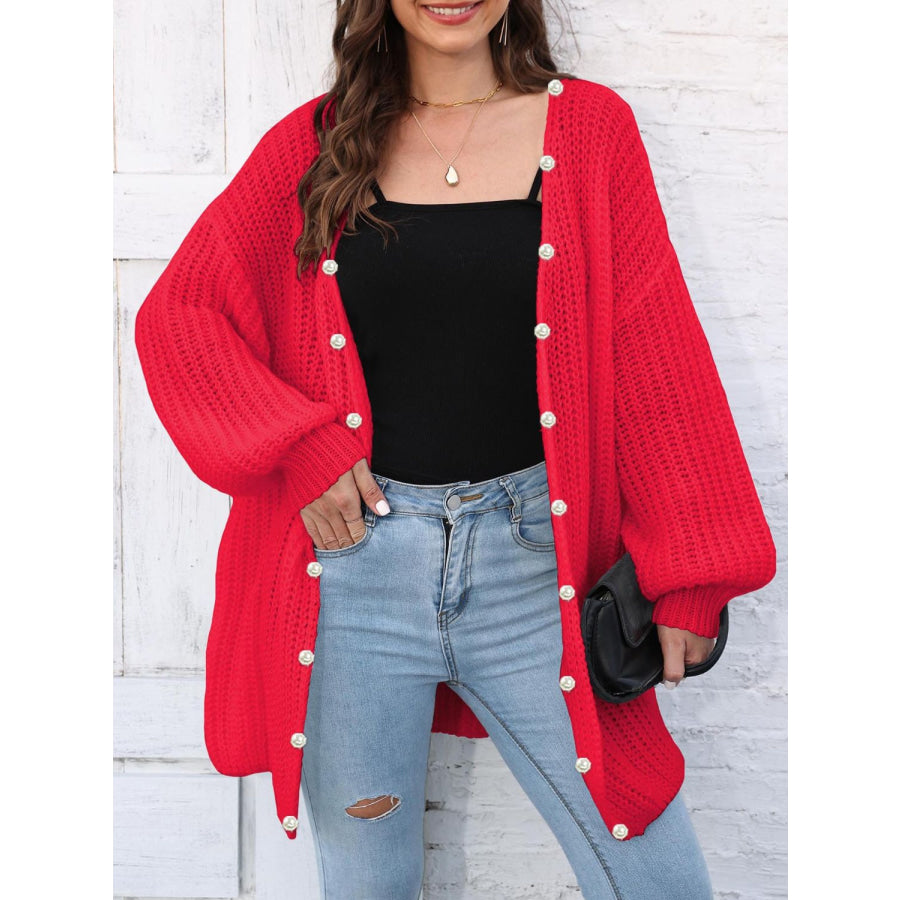 Open Front Long Sleeve Cardigan Apparel and Accessories