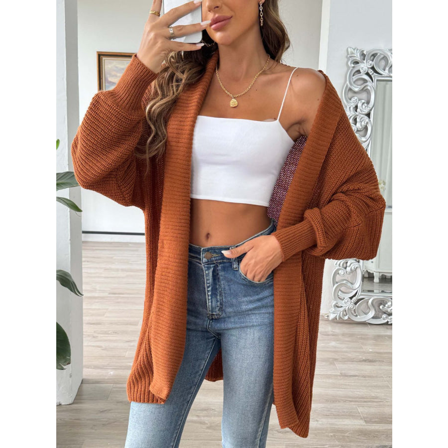 Open Front Long Sleeve Cardigan Apparel and Accessories