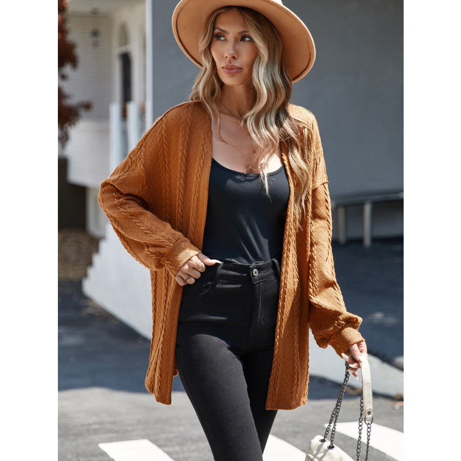 Open Front Long Sleeve Cardigan Apparel and Accessories