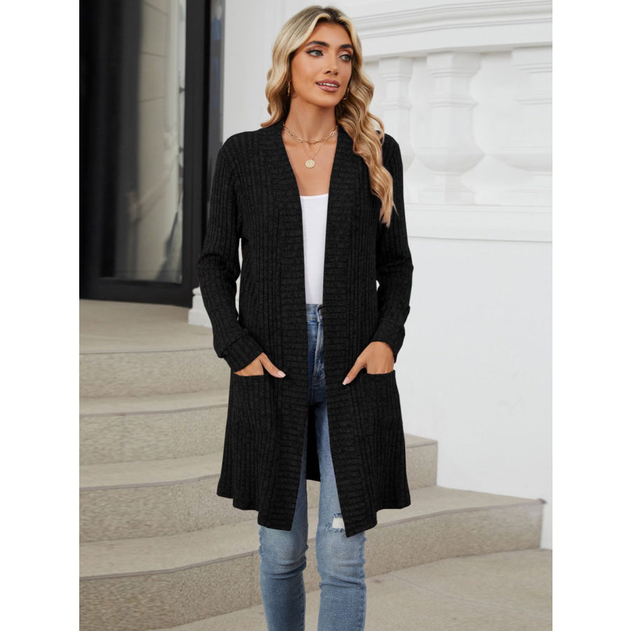 Open Front Long Sleeve Cardigan Apparel and Accessories