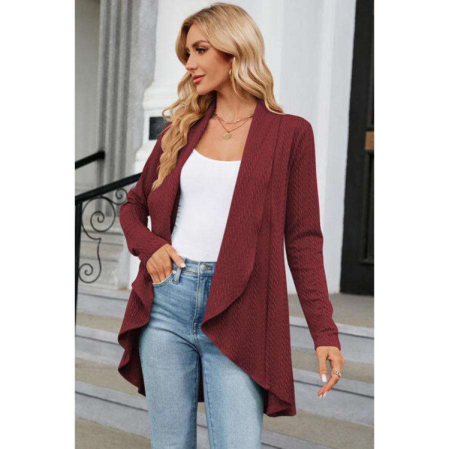 Open Front Long Sleeve Cardigan Apparel and Accessories