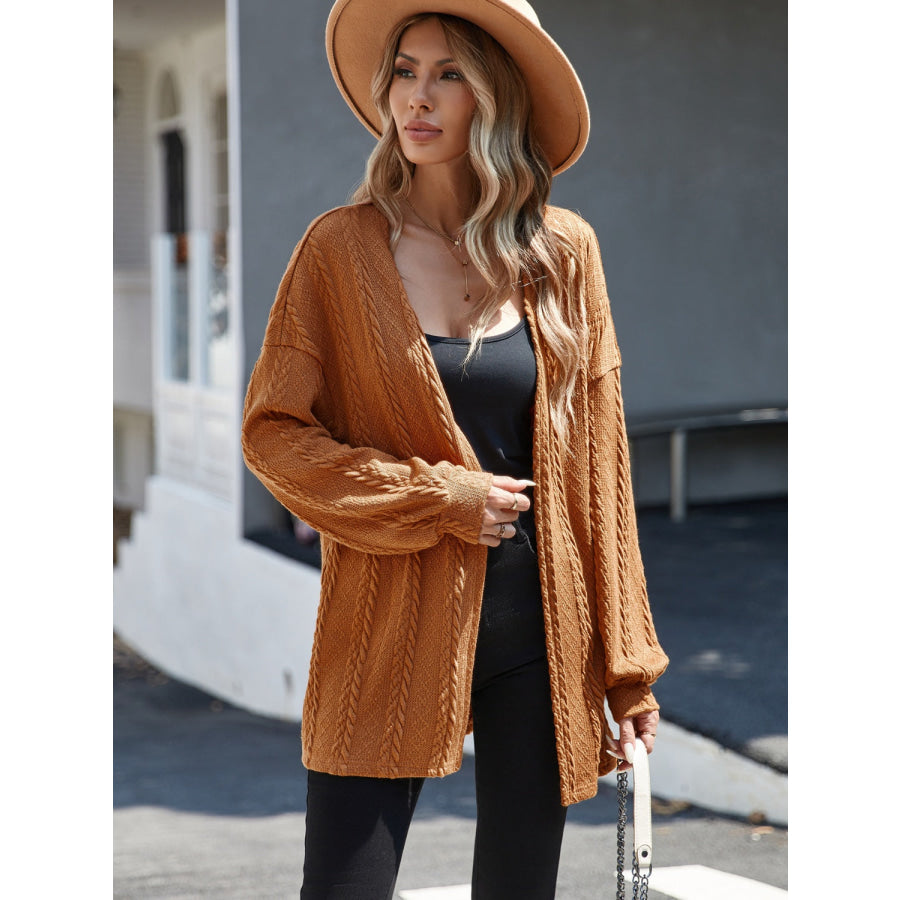 Open Front Long Sleeve Cardigan Apparel and Accessories