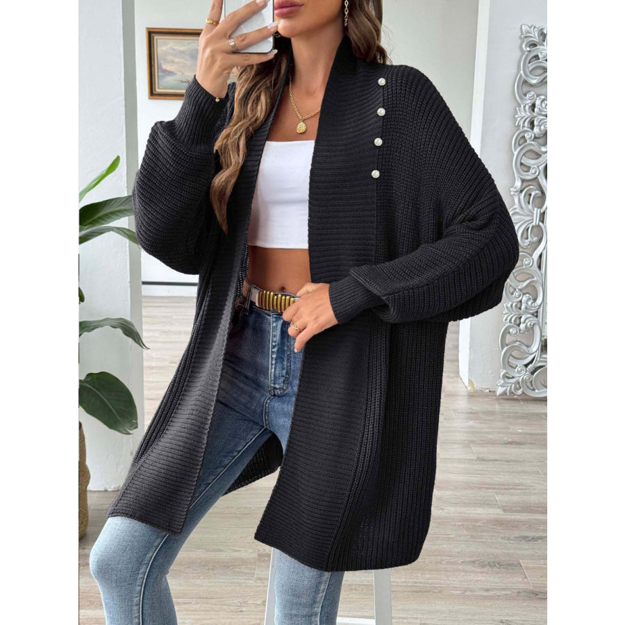 Open Front Long Sleeve Cardigan Apparel and Accessories