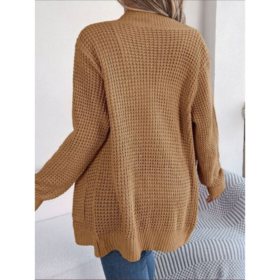 Open Front Long Sleeve Cardigan with Pockets Clothing