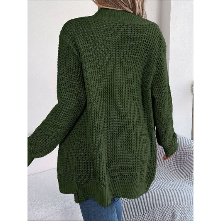 Open Front Long Sleeve Cardigan with Pockets Clothing