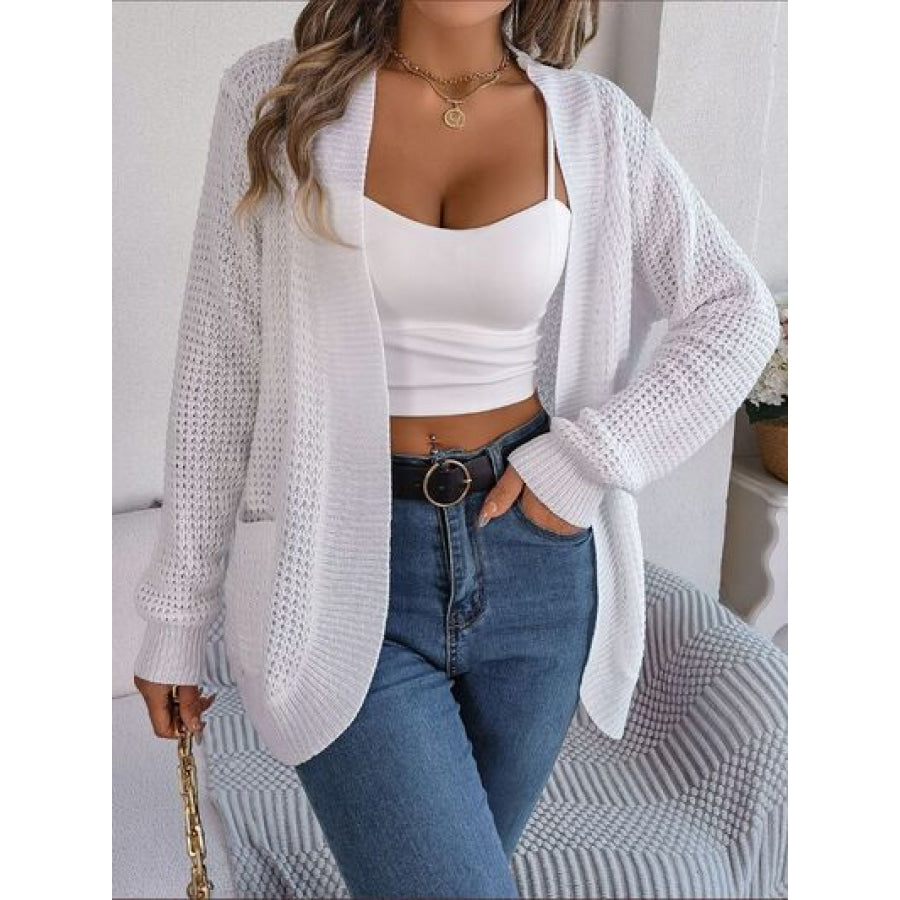 Open Front Long Sleeve Cardigan with Pockets Clothing