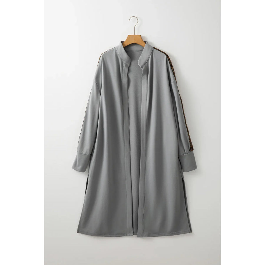 Open Front Long Sleeve Cover Up Gray / S Apparel and Accessories