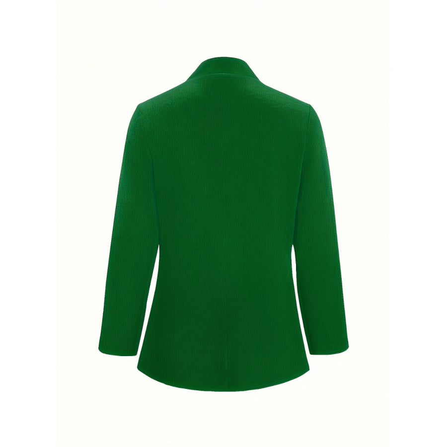 Open Front Long Sleeve Jacket Dark Green / S Apparel and Accessories