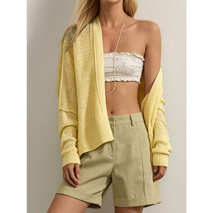 Open-Front Long Sleeve Knit Cardigan Apparel and Accessories