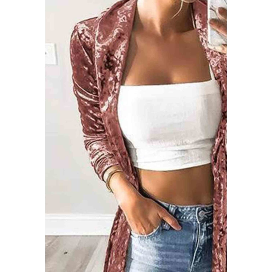 Open Front Long Sleeve Longline Cardigan