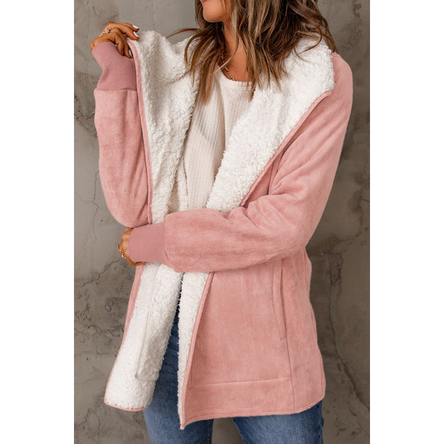 Open Front Long Sleeve Sherpa Jacket Apparel and Accessories