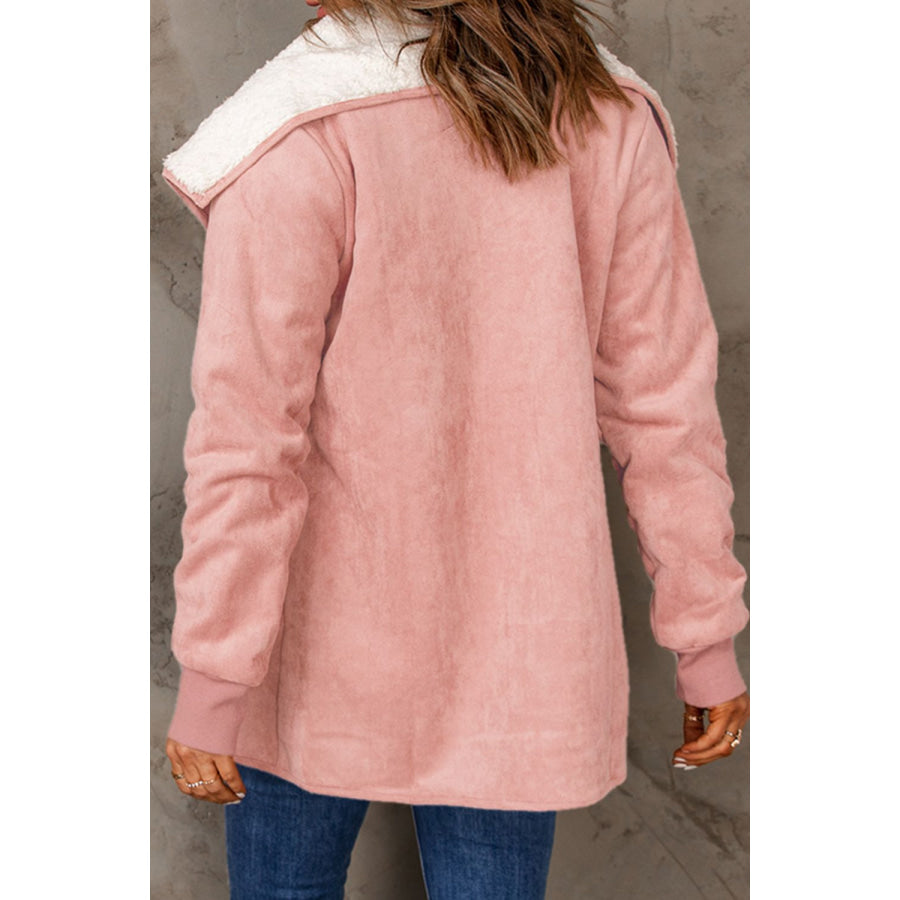 Open Front Long Sleeve Sherpa Jacket Apparel and Accessories