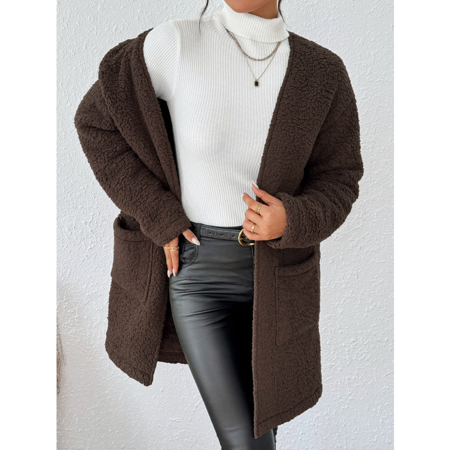 Open Front Long Sleeve Winter Coat Apparel and Accessories