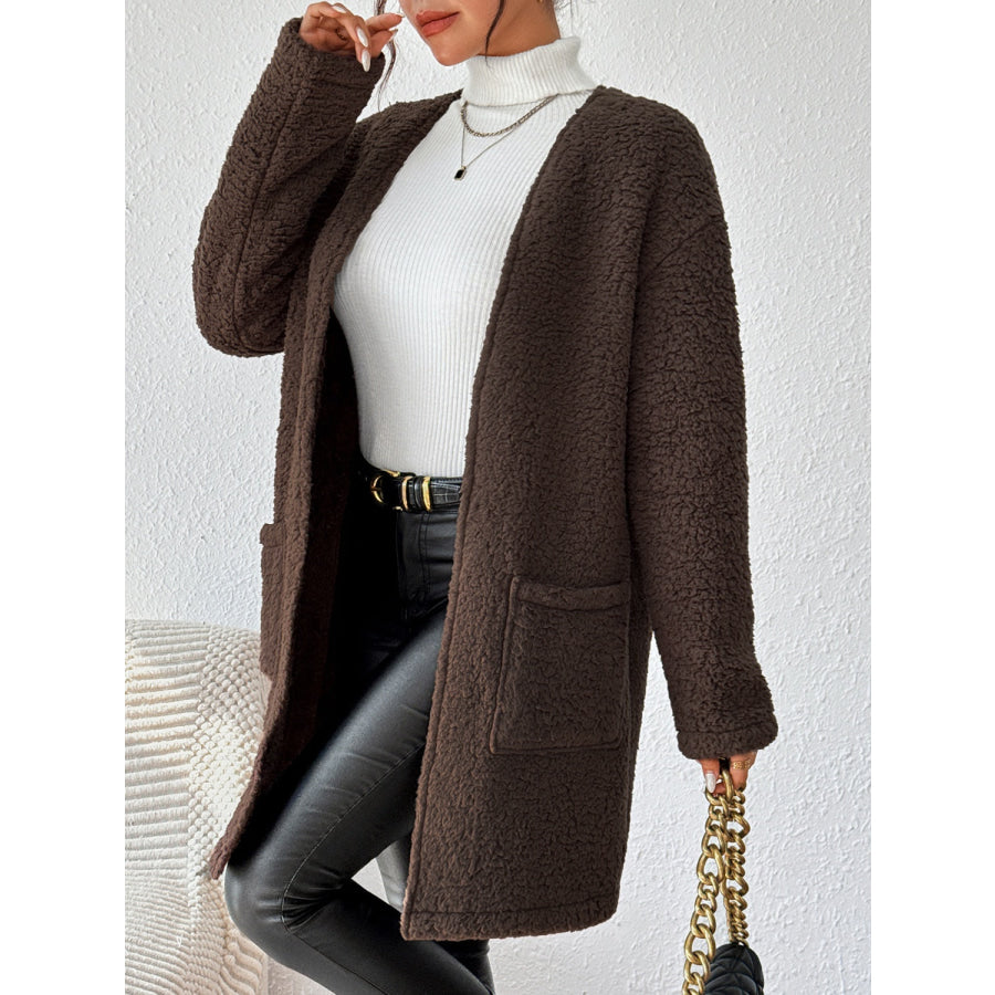 Open Front Long Sleeve Winter Coat Apparel and Accessories