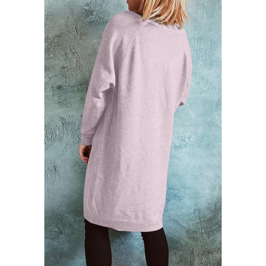 Open Front Longline Cardigan with Pockets