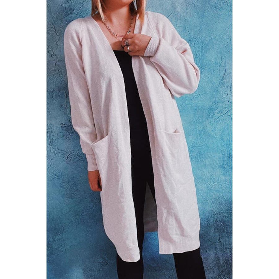 Open Front Longline Cardigan with Pockets