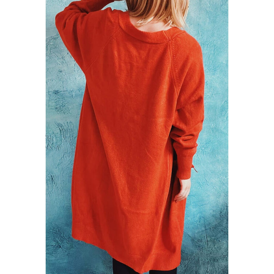 Open Front Longline Cardigan with Pockets