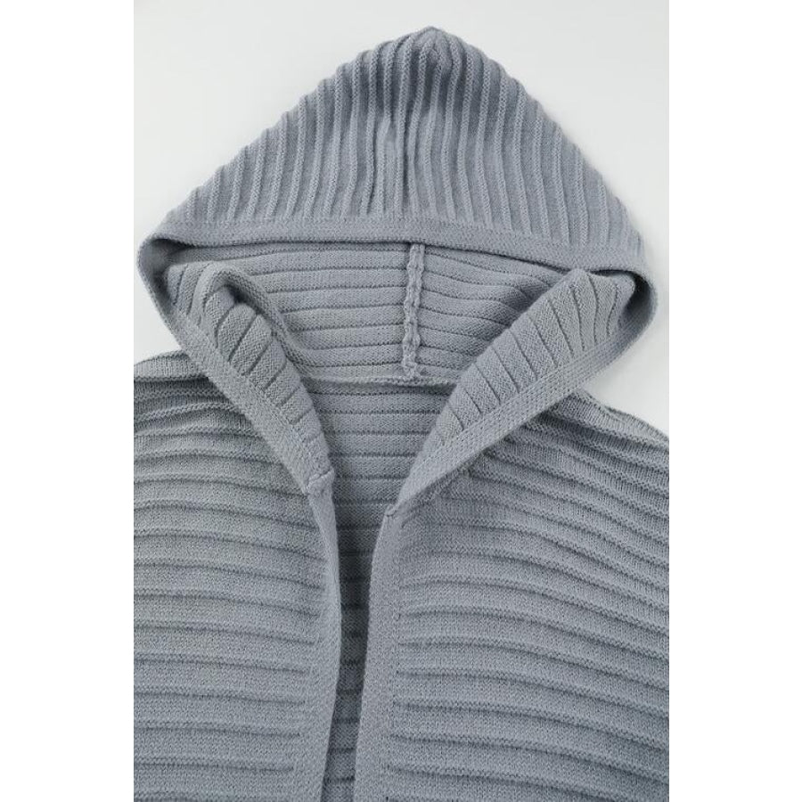 Open Front Longline Hooded Cardigan