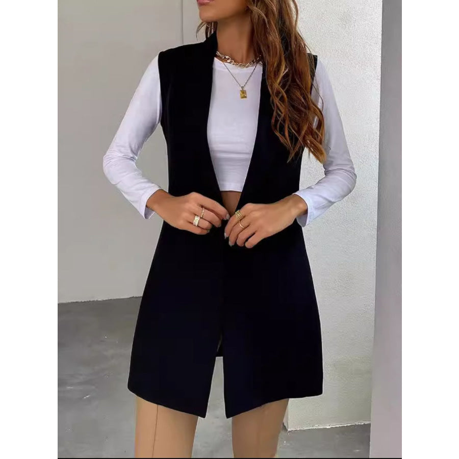 Open Front Longline Vest Coat Apparel and Accessories