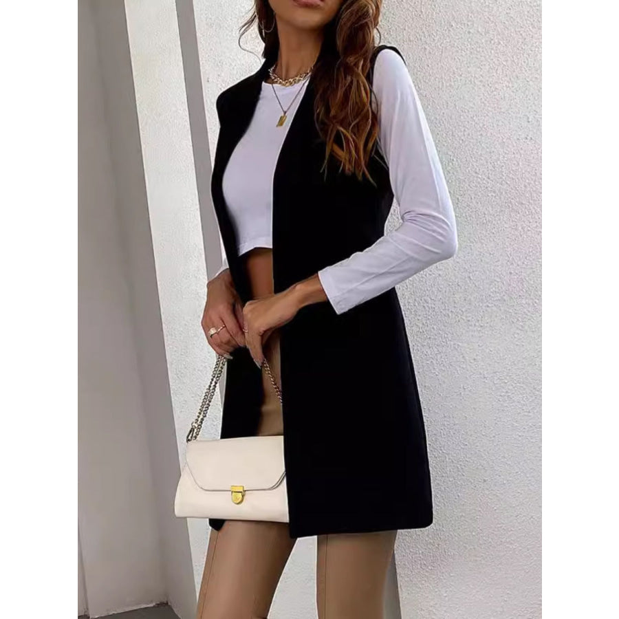 Open Front Longline Vest Coat Apparel and Accessories