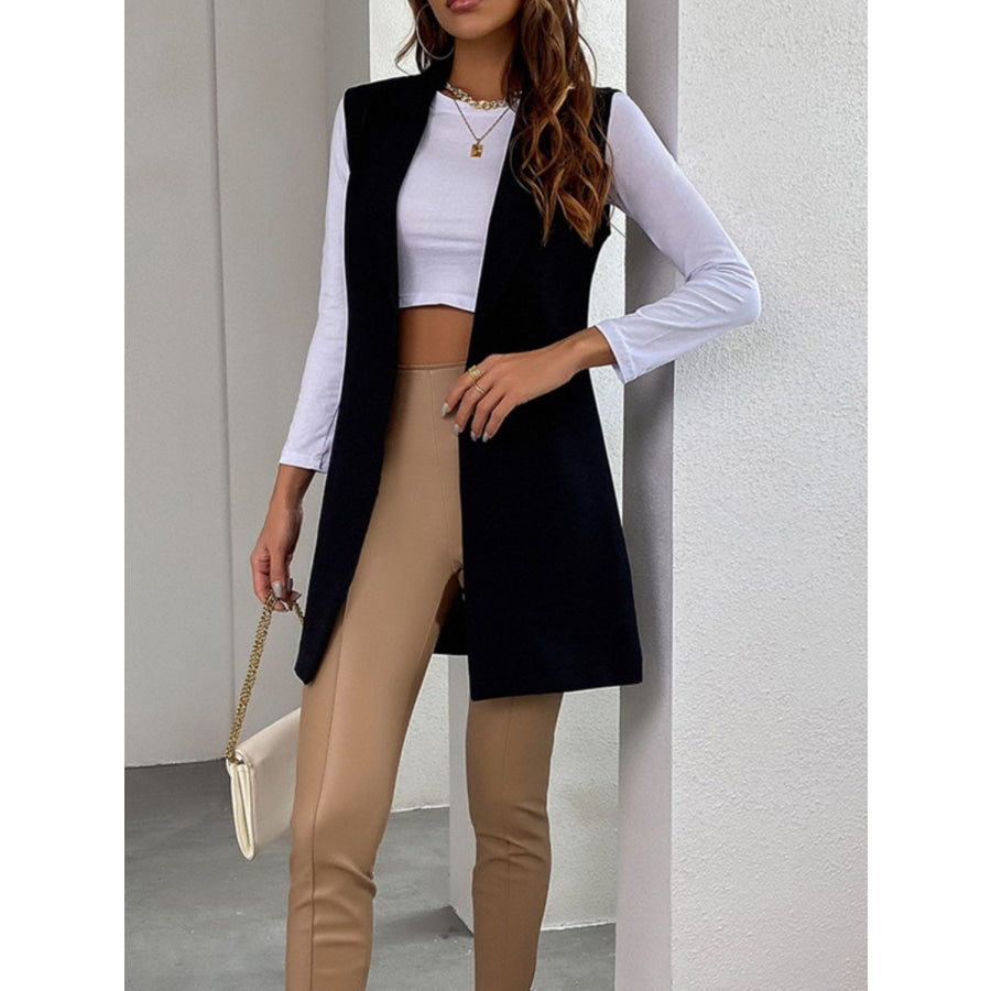 Open Front Longline Vest Coat Apparel and Accessories