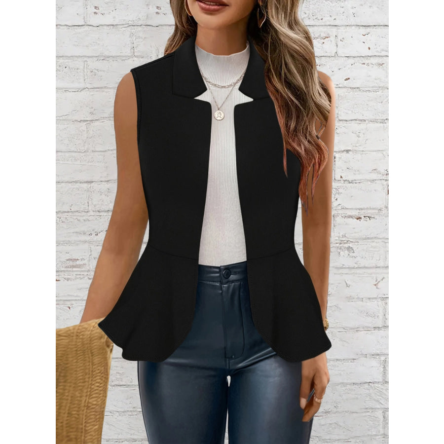 Open Front Vest Coat Black / S Apparel and Accessories