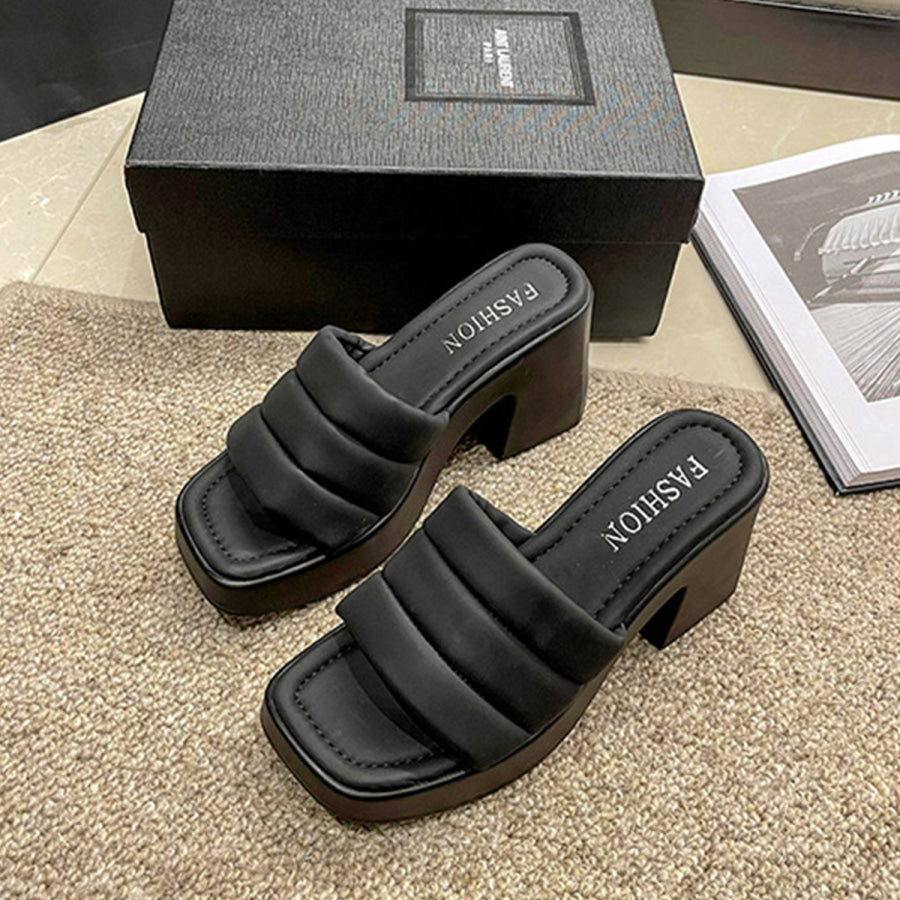 Open Toe Block Heel Sandals Apparel and Accessories