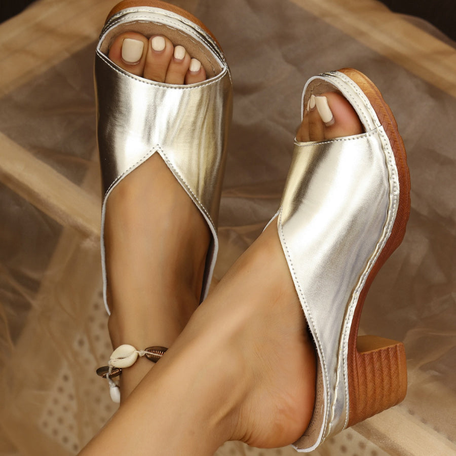 Open Toe Block Heel Sandals Apparel and Accessories