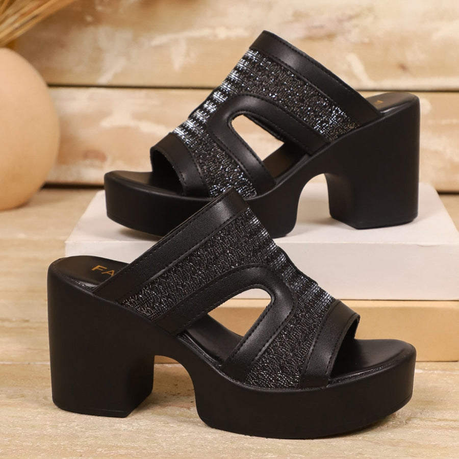 Open Toe Block Heel Sandals Apparel and Accessories