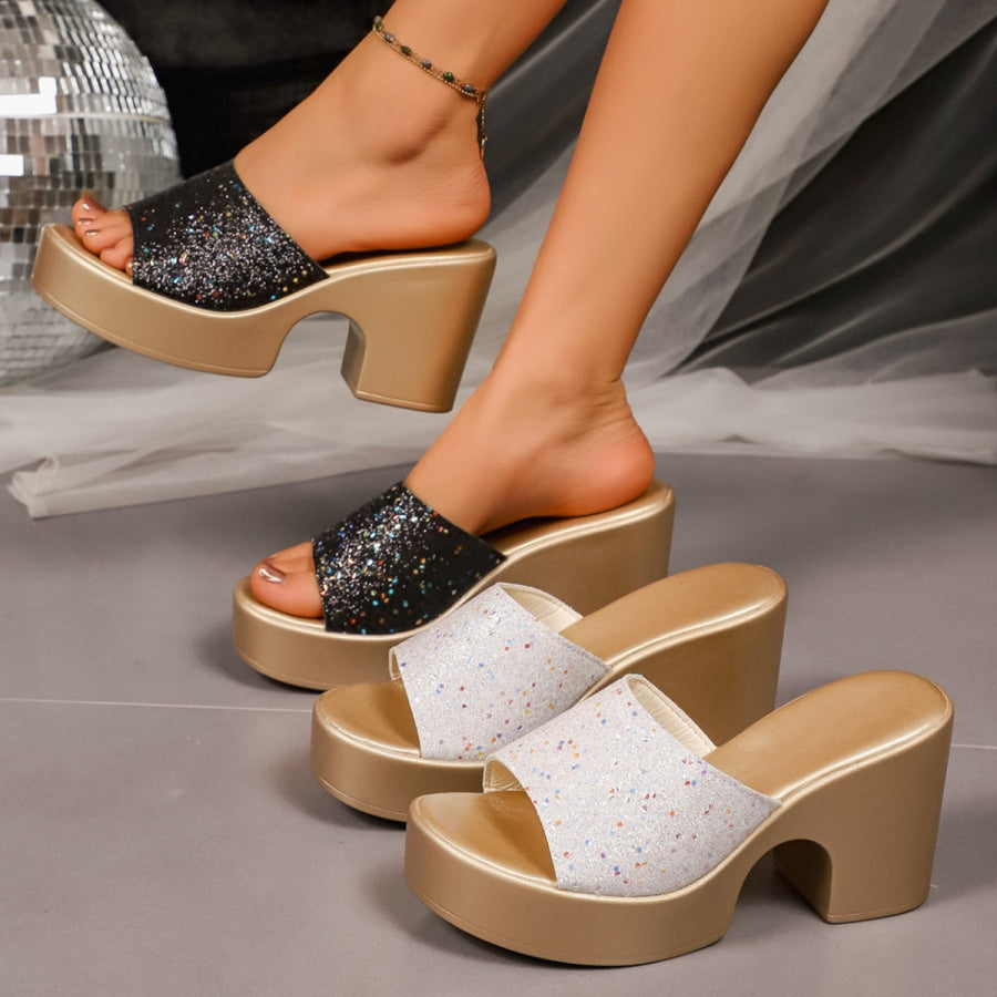 Open Toe Block Heel Sandals Apparel and Accessories
