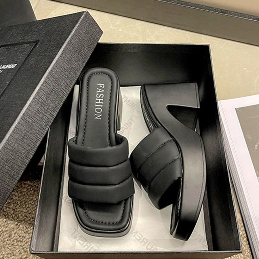 Open Toe Block Heel Sandals Apparel and Accessories