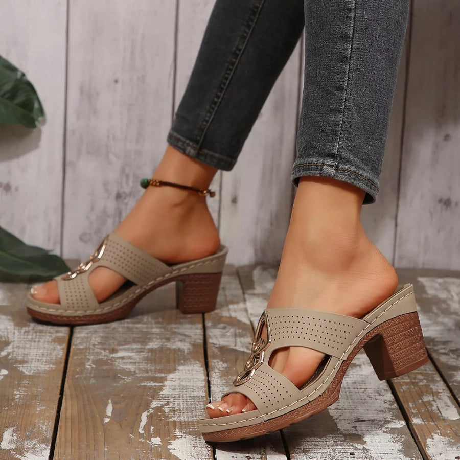 Open Toe Block Heel Sandals Apparel and Accessories