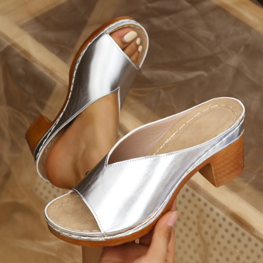 Open Toe Block Heel Sandals Apparel and Accessories