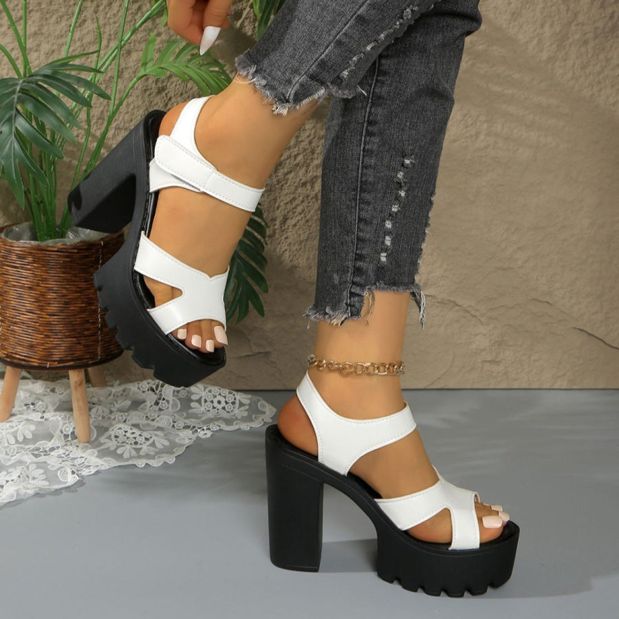Open Toe Block Heel Sandals Apparel and Accessories
