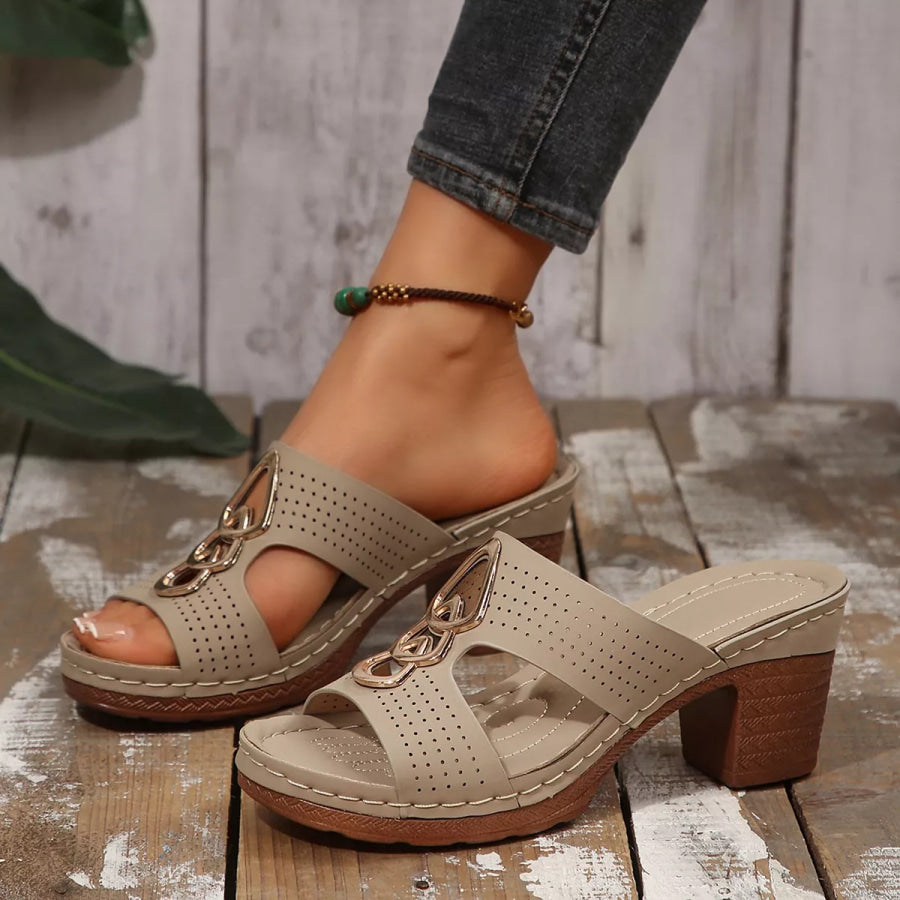 Open Toe Block Heel Sandals Apparel and Accessories