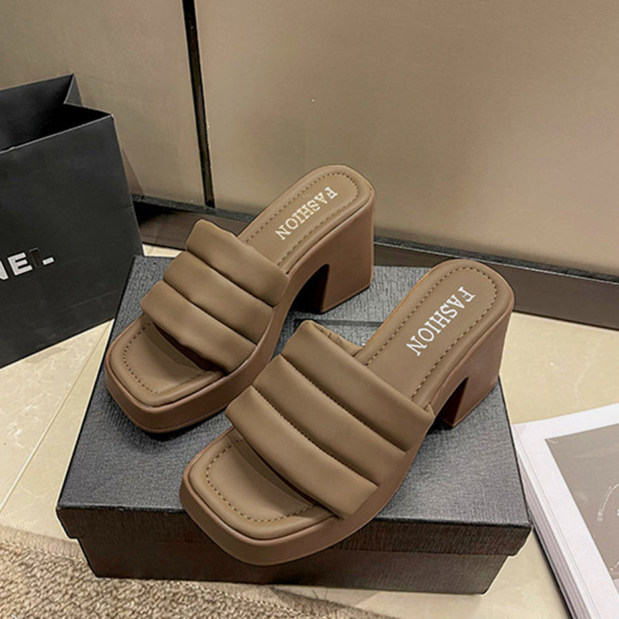 Open Toe Block Heel Sandals Apparel and Accessories