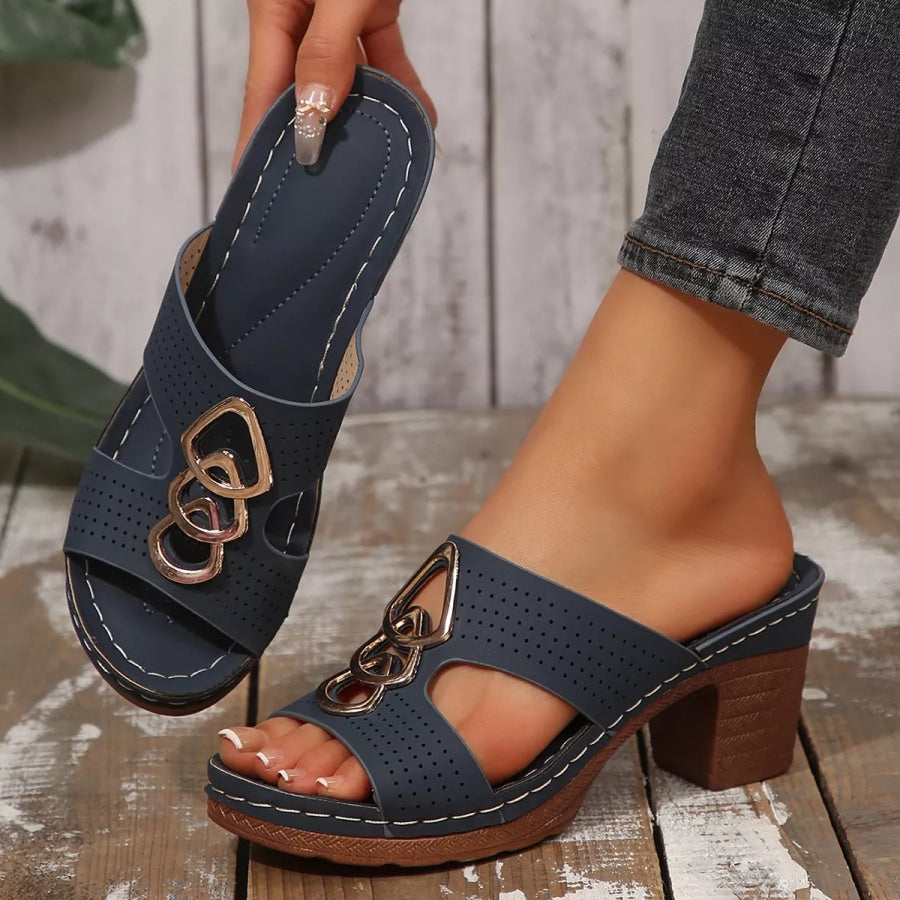 Open Toe Block Heel Sandals Apparel and Accessories