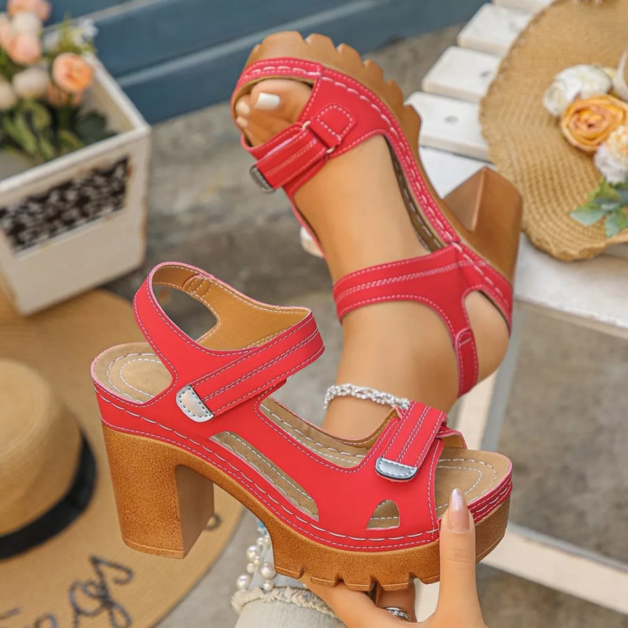 Open Toe Block Heels Sandals Apparel and Accessories
