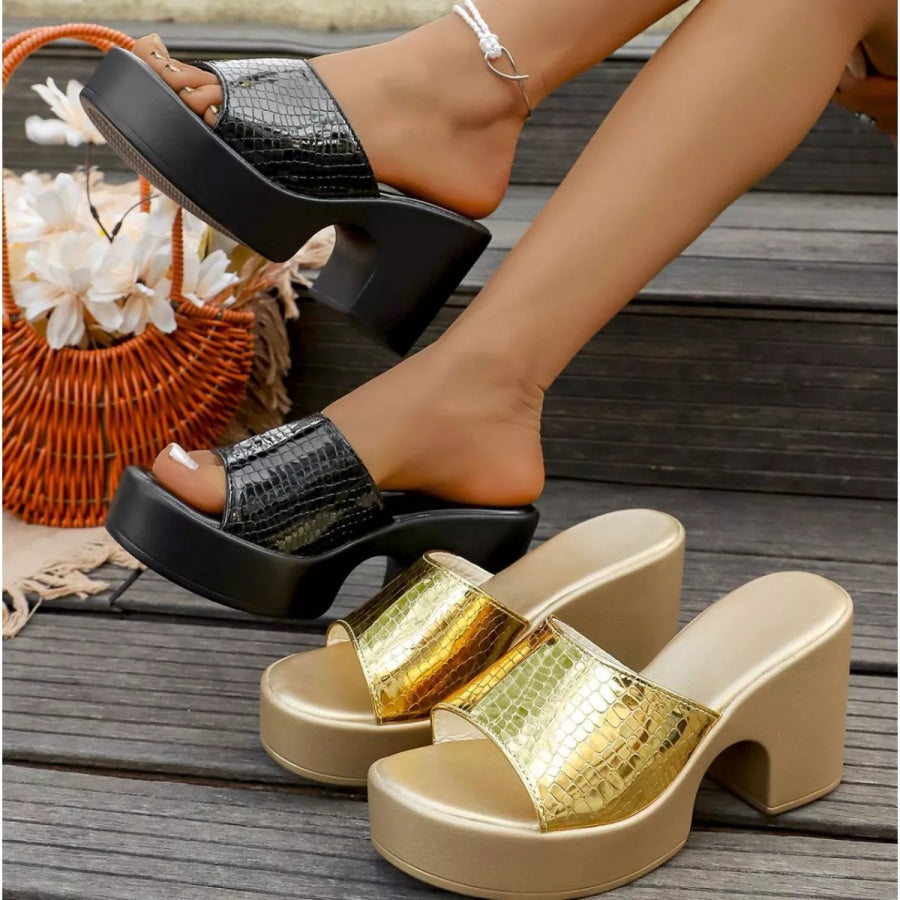 Open Toe Block Heels Sandals Apparel and Accessories