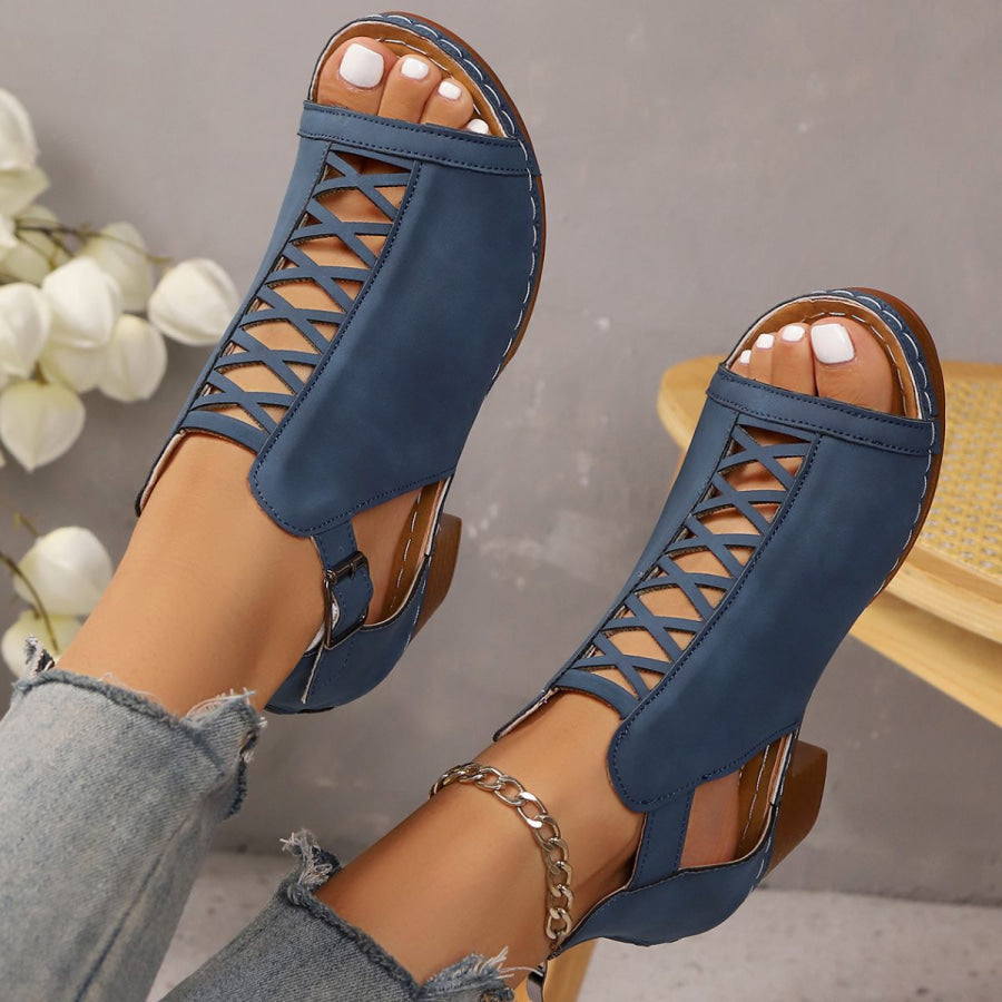 Open Toe Block Heels Sandals Apparel and Accessories