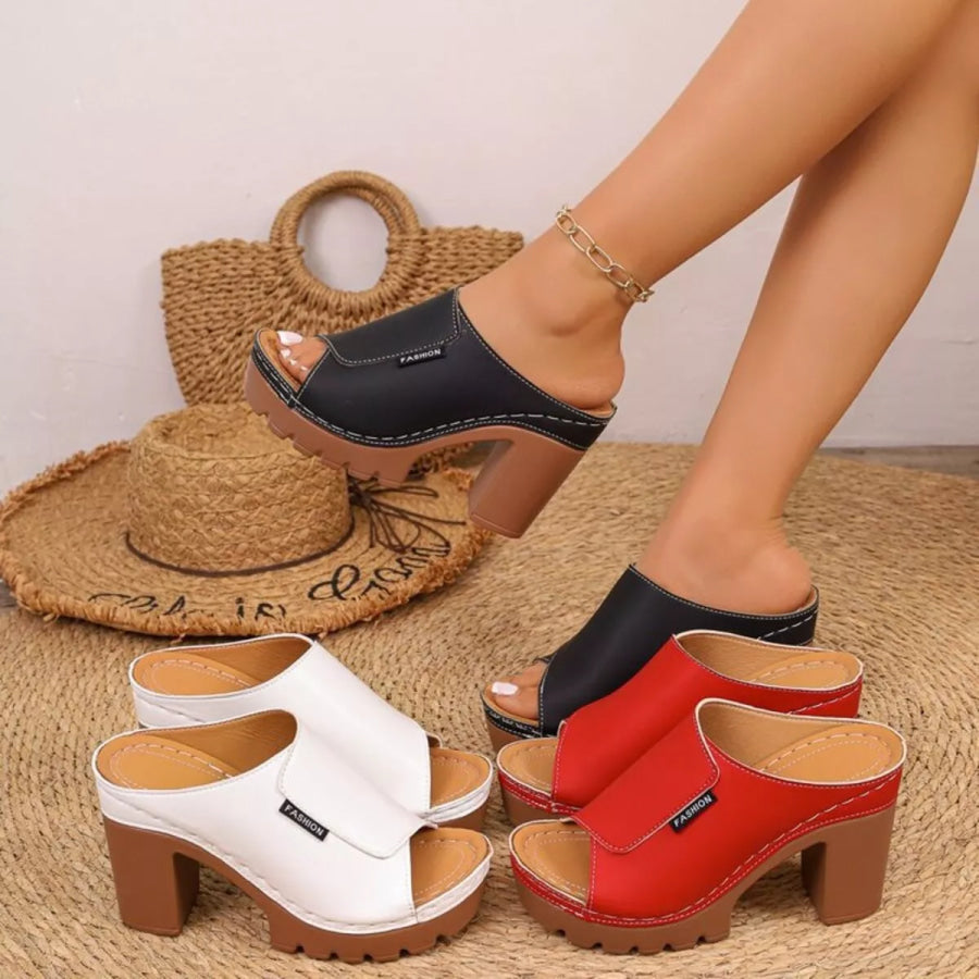 Open Toe Block Heels Sandals Apparel and Accessories