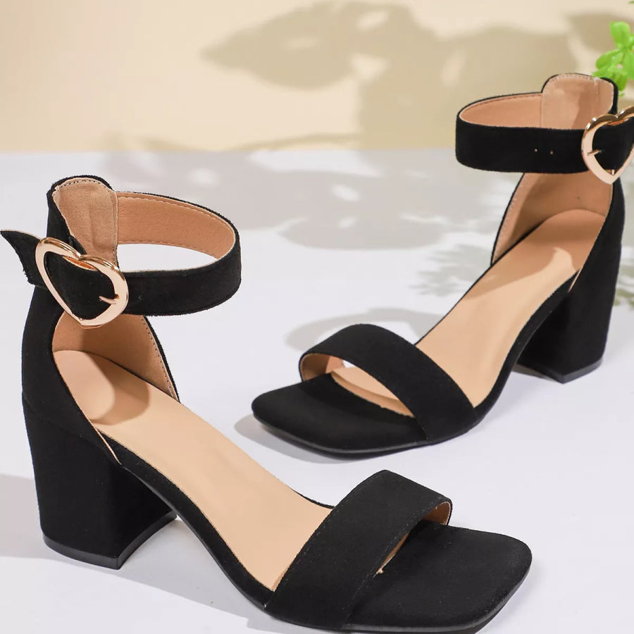 Open Toe Block Heels Sandals Apparel and Accessories