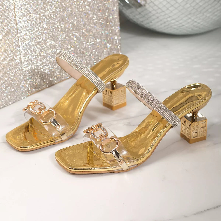 Open Toe Block Heels Sandals Apparel and Accessories